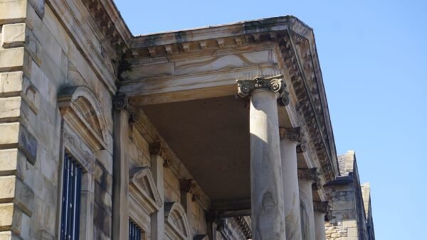 The 18th century Customs House now the Lancaster Maritime Museum - view of the portico