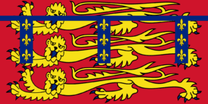 The Duchy of Lancaster flag, featuring crowned lions and fleurs-de-lis, a proud emblem of Lancaster’s history